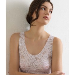 Canottiera donna spalla larga taglio laser pizzo Jadea 8024