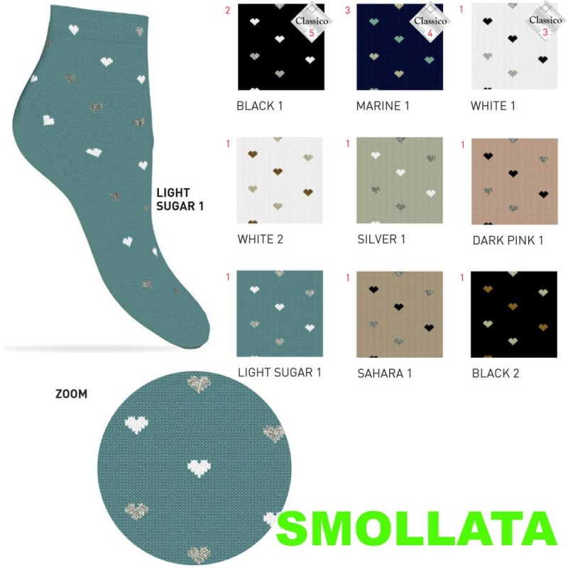 Calza donna corta cotone elasticizzato Enrico Coveri Papaya 270_2ASS - 12 paia