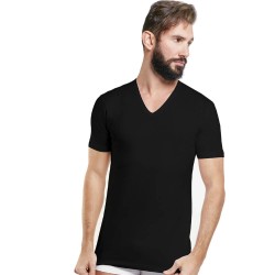 NOTTINGHAM 3 T-SHIRT UOMO COTONE SCOLLO A V T41VC NERO