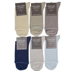LEONDORO 6 PAIA CALZA UOMO COTONE CORTA 670/C