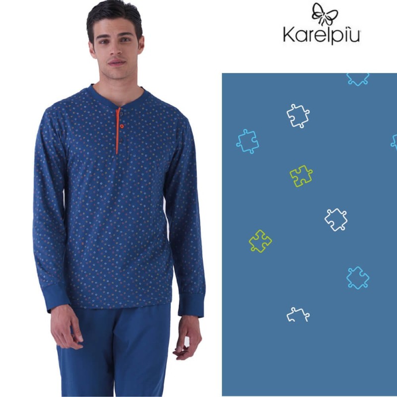 Pigiama uomo taglie forti cotone Karel KE0259