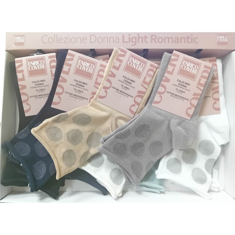 Calza donna corta cotone elasticizzato Enrico Coveri Papaya_M-6Ass - 12 paia