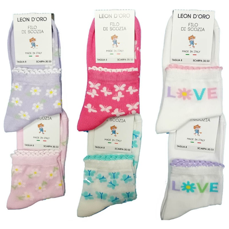 LEONDORO 6 PAIA CALZA BIMBA COTONE CORTA 230/M