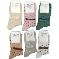 LEONDORO 6 PAIA CALZA DONNA COTONE CORTA 552
