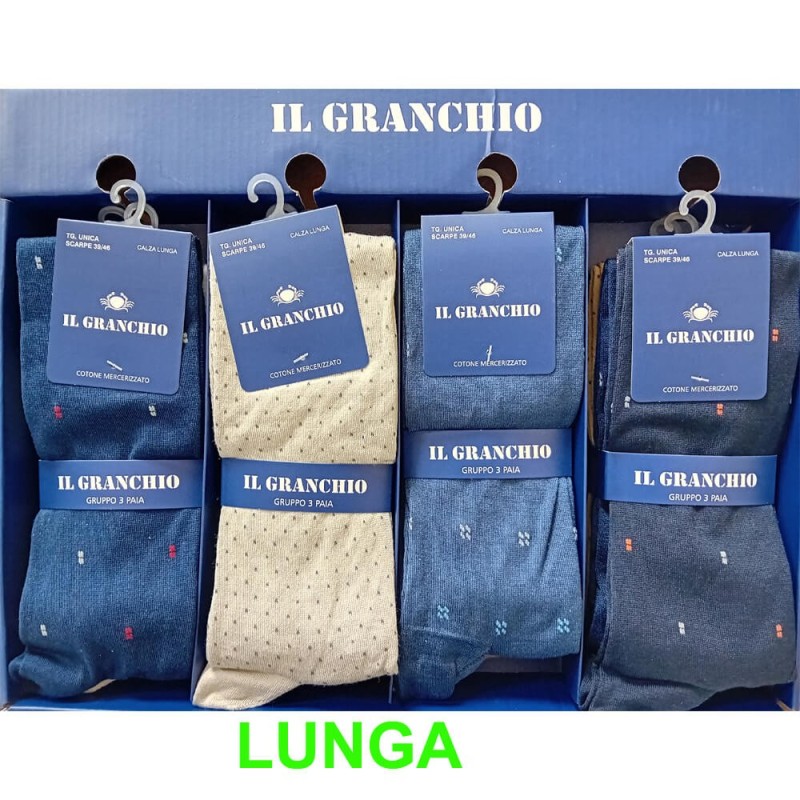Calza uomo lunga cotone elasticizzato Il Granchio GC009 - 12 paia