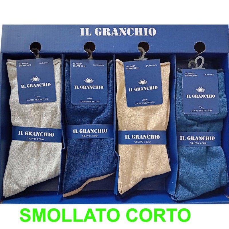 Calza uomo corta cotone elasticizzato Il Granchio GC004 - 12 paia