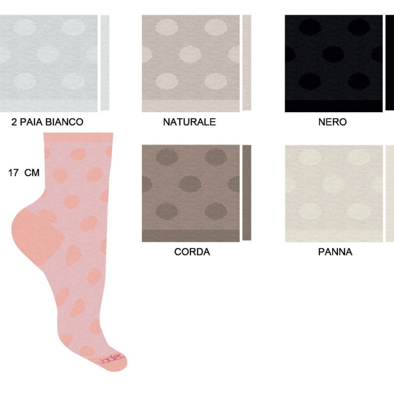 Calza donna corta cotone elasticizzato jadea JCM203 - 6 paia