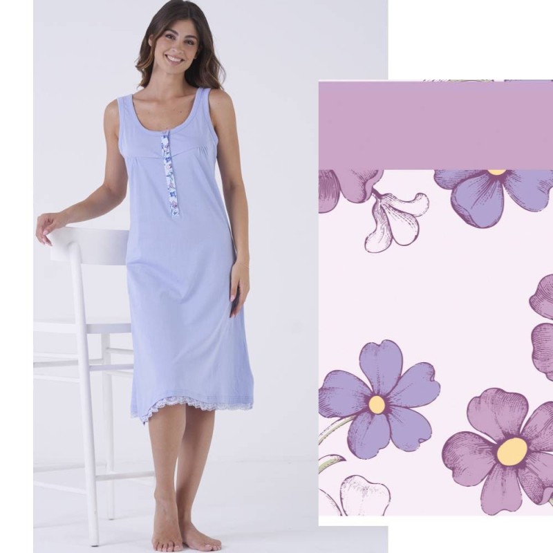 Camicia da notte donna cotone Karel KE0301