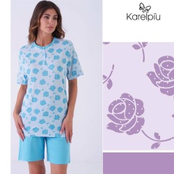 Pigiama donna taglie forti corto cotone Karel 0043
