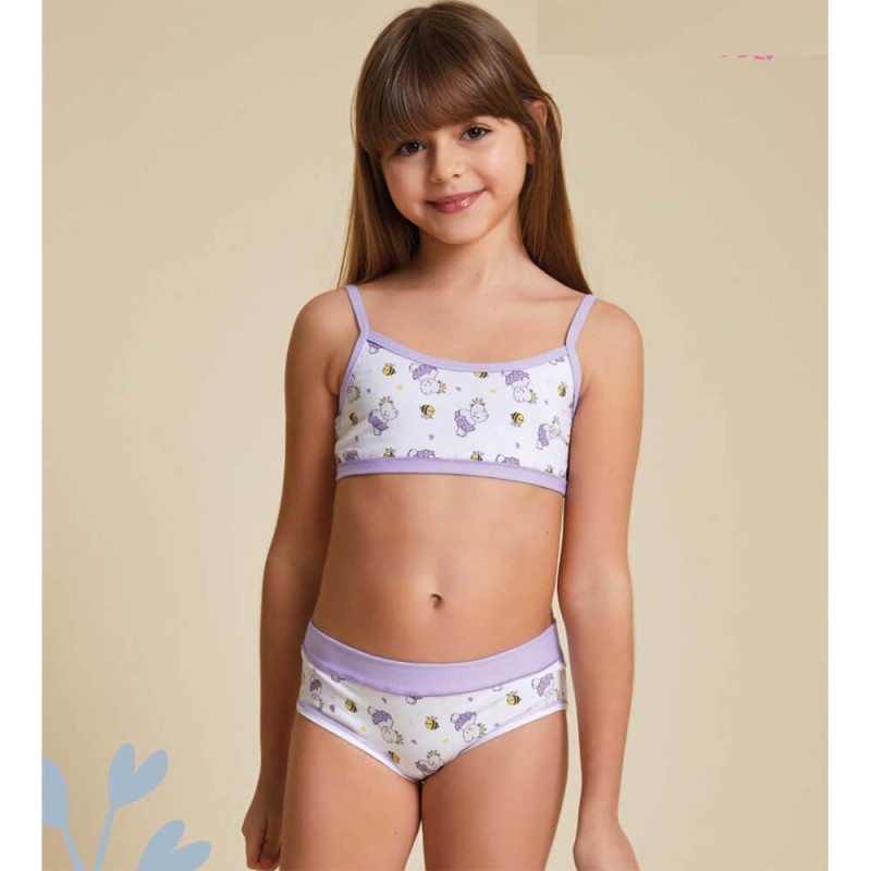 Coordinato bimba brassiere e slip cotone Jadea 852