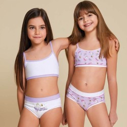 Coordinato bimba brassiere e slip cotone Jadea 852