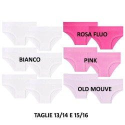 Slip ragazza cotone elasticizzato Emy B459J - 6 slip