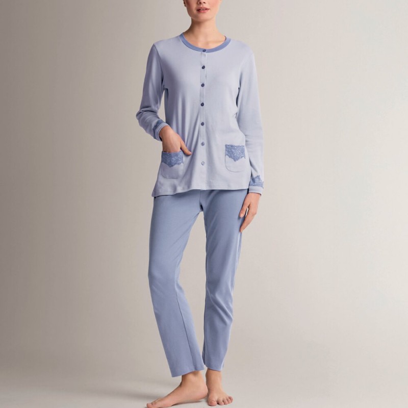 Pigiama donna aperto caldocotone interlock Infiore ADY654633
