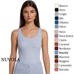 Top donna spalla larga lana e seta EGI 1492