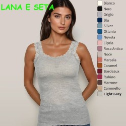 EGI TOP DONNA LANA E SETA SPALLINA STRETTA 1491