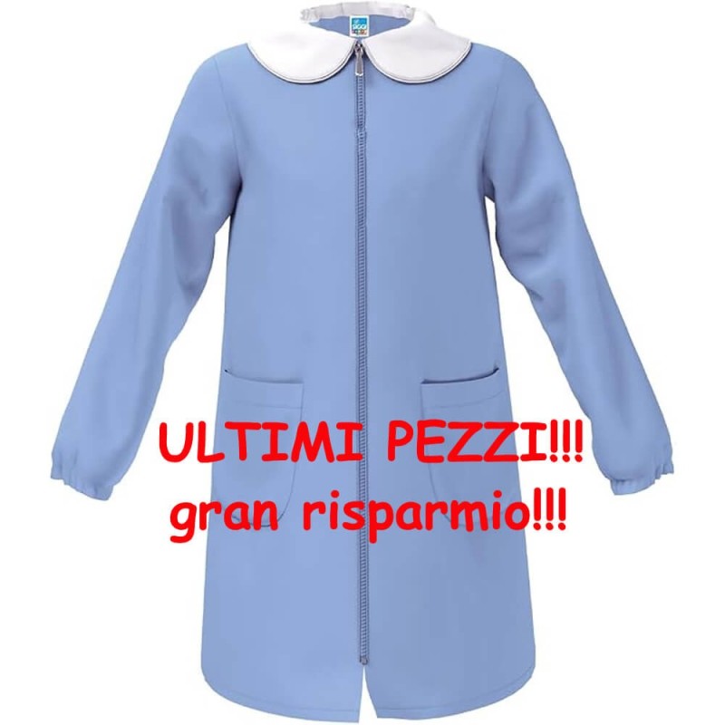 Grembiule scuola azzurro con zip bimba Siggi