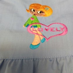 Grembiule scuola azzurro con bottoni bimba Siggi