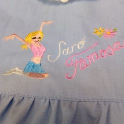 Grembiule scuola azzurro con bottoni bimba Siggi