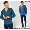 Pigiama uomo taglie forti aperto caldocotone interlock Il Granchio GP2124/AC