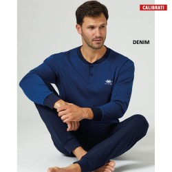 Pigiama uomo taglie forti caldocotone interlock Il Granchio GP2093/C