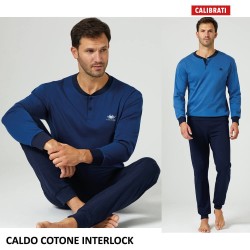 Pigiama uomo taglie forti caldocotone interlock Il Granchio GP2093/C