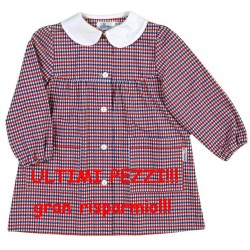 Grembiule asilo quadro rosso blu bimba Siggi
