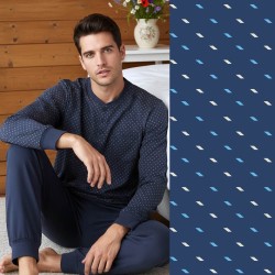 Pigiama uomo taglie forti caldocotone interlock KI1244