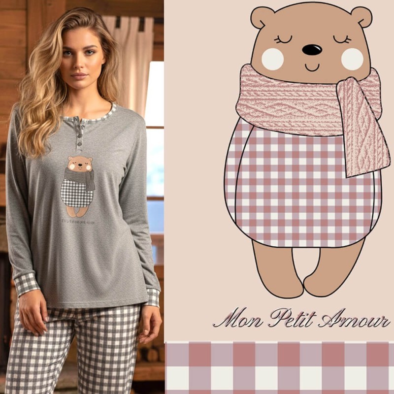 Pigiama donna caldocotone interlock Karel KI1080