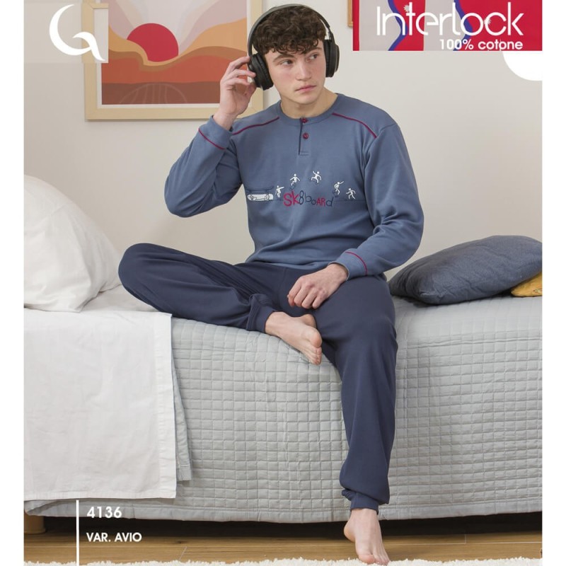 Pigiama ragazzo caldocotone interlock Gary 4136