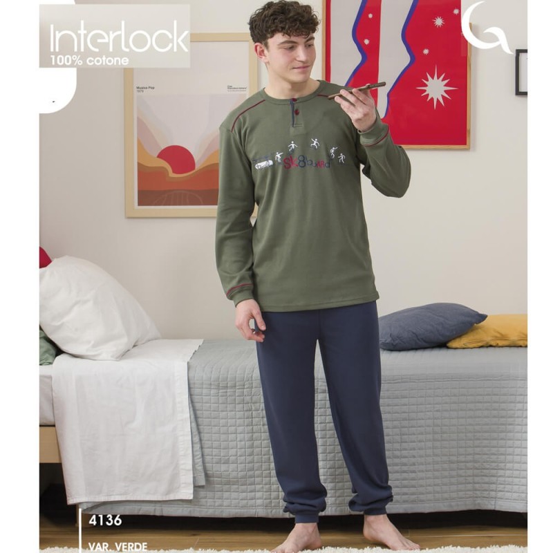 Pigiama ragazzo caldocotone interlock Gary 4136