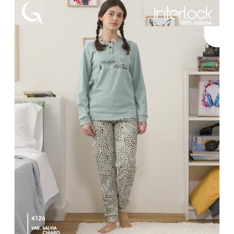 Pigiama ragazza caldocotone interlock Gary 4126