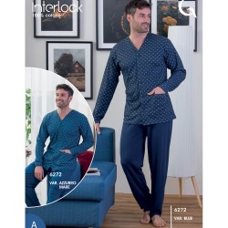 Pigiama uomo aperto caldocotone interlock Gary 6272