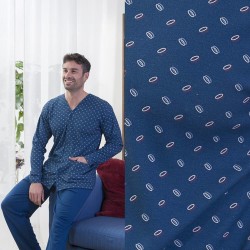 Pigiama uomo aperto caldocotone interlock Gary 6272