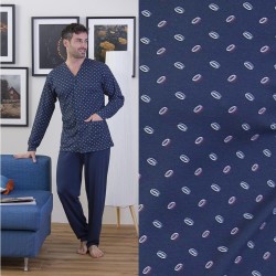 Pigiama uomo aperto caldocotone interlock Gary 6272
