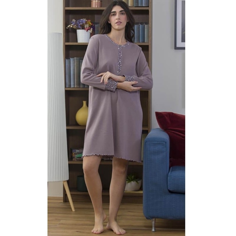 Camicia da notte donna caldocotone interlock Gary 5420