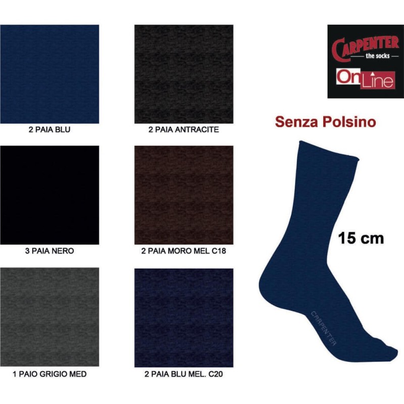 Calza uomo midi caldocotone Carpenter 0360 - 12 paia