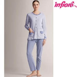 Pigiama donna aperto caldocotone interlock Infiore ADY654633