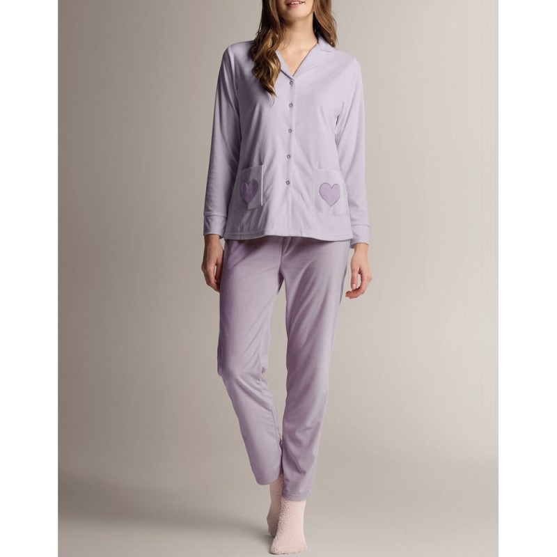 Pigiama donna aperto microcoral Infiore TND654572