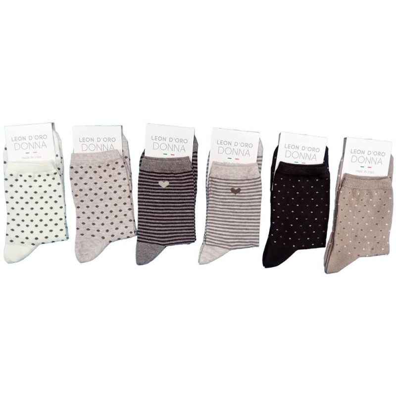 LEONDORO 6 PAIA CALZA DONNA CALDOCOTONE CORTA 422 LOVE