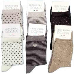 LEONDORO 6 PAIA CALZA DONNA CALDOCOTONE CORTA 422 LOVE