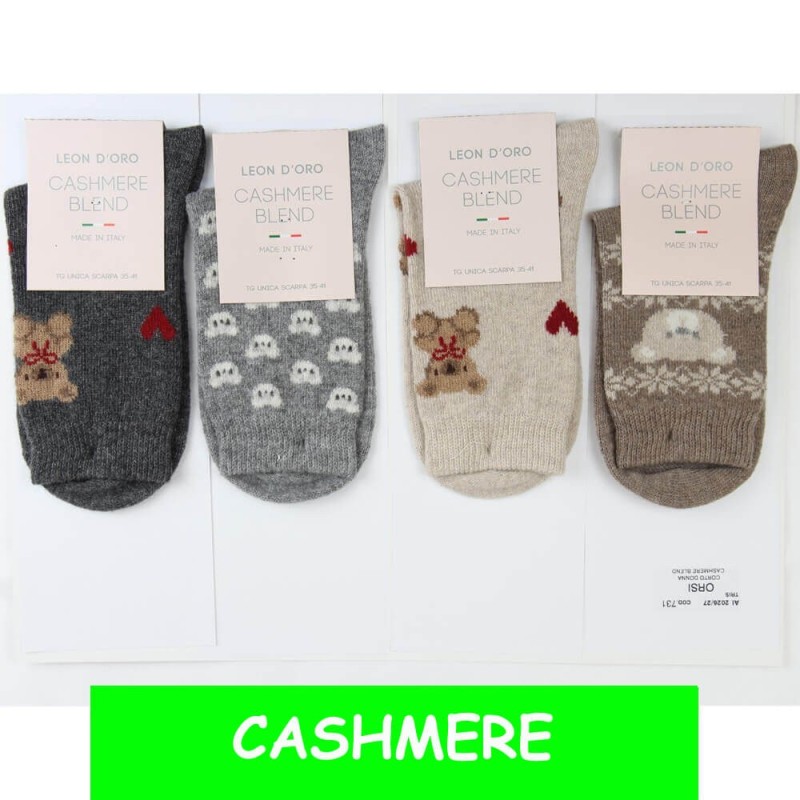 Calza donna cashmere corta Leondoro 731 - 6 paia
