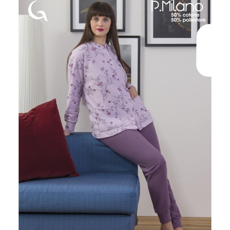 Pigiama donna aperto punto Milano Gary 5487
