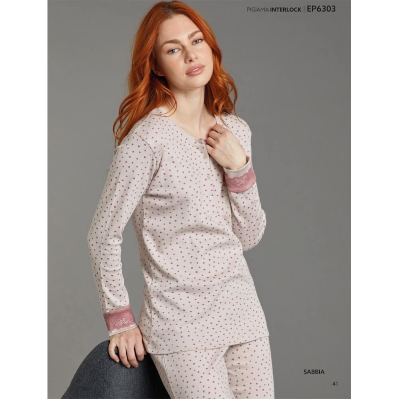 Pigiama donna caldocotone interlock Enrico Coveri EP6303