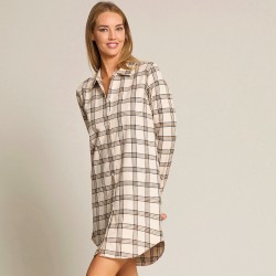 Camicia da notte donna aperta flanella Jadea 5317