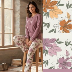 Pigiama donna caldocotone interlock Karel KI1029