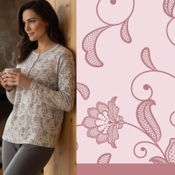 Pigiama donna caldocotone interlock Karel KI1039