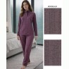Pigiama donna caldo punto jacquard Nottingham NPB903