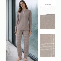 Pigiama donna caldo punto jacquard Nottingham NPB864