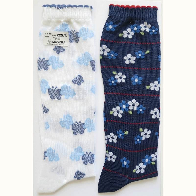 LEONDORO 6 PAIA CALZA BIMBA COTONE LUNGA 225 TRIS PRIMAVERA