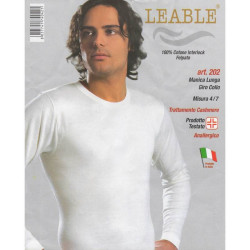 LEABLE 3 MAGLIA UOMO COTONE INTERLOCK MANICA LUNGA 202